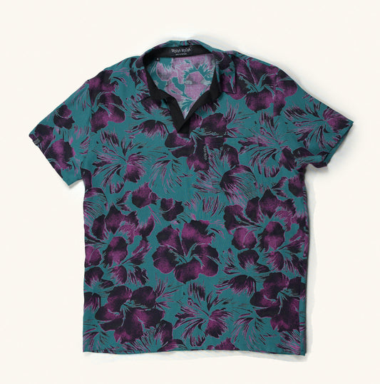 Floral blue polo - PROJECTO TROUXA MOCHA