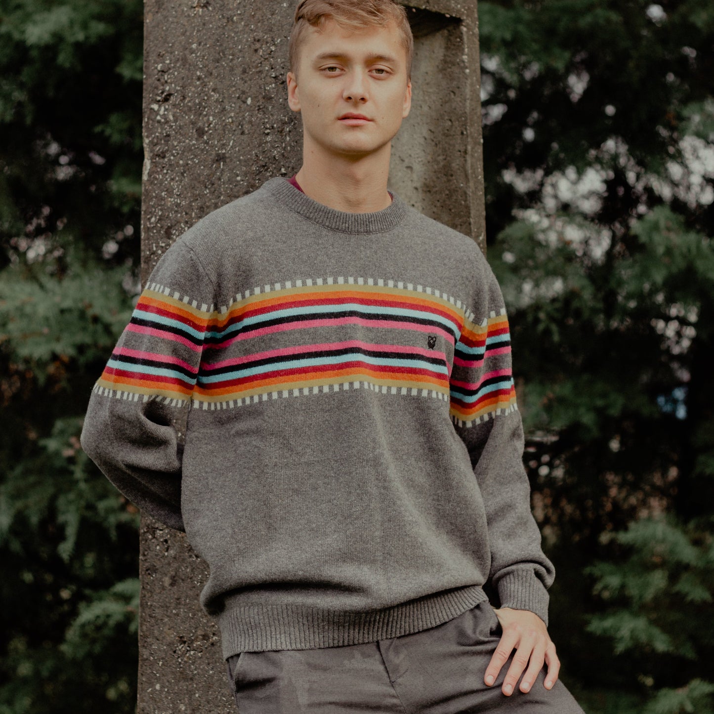 Stripe Lambswool Sweater - PROJECTO TROUXA MOCHA