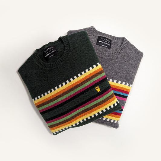 Stripe Lambswool Sweater - PROJECTO TROUXA MOCHA